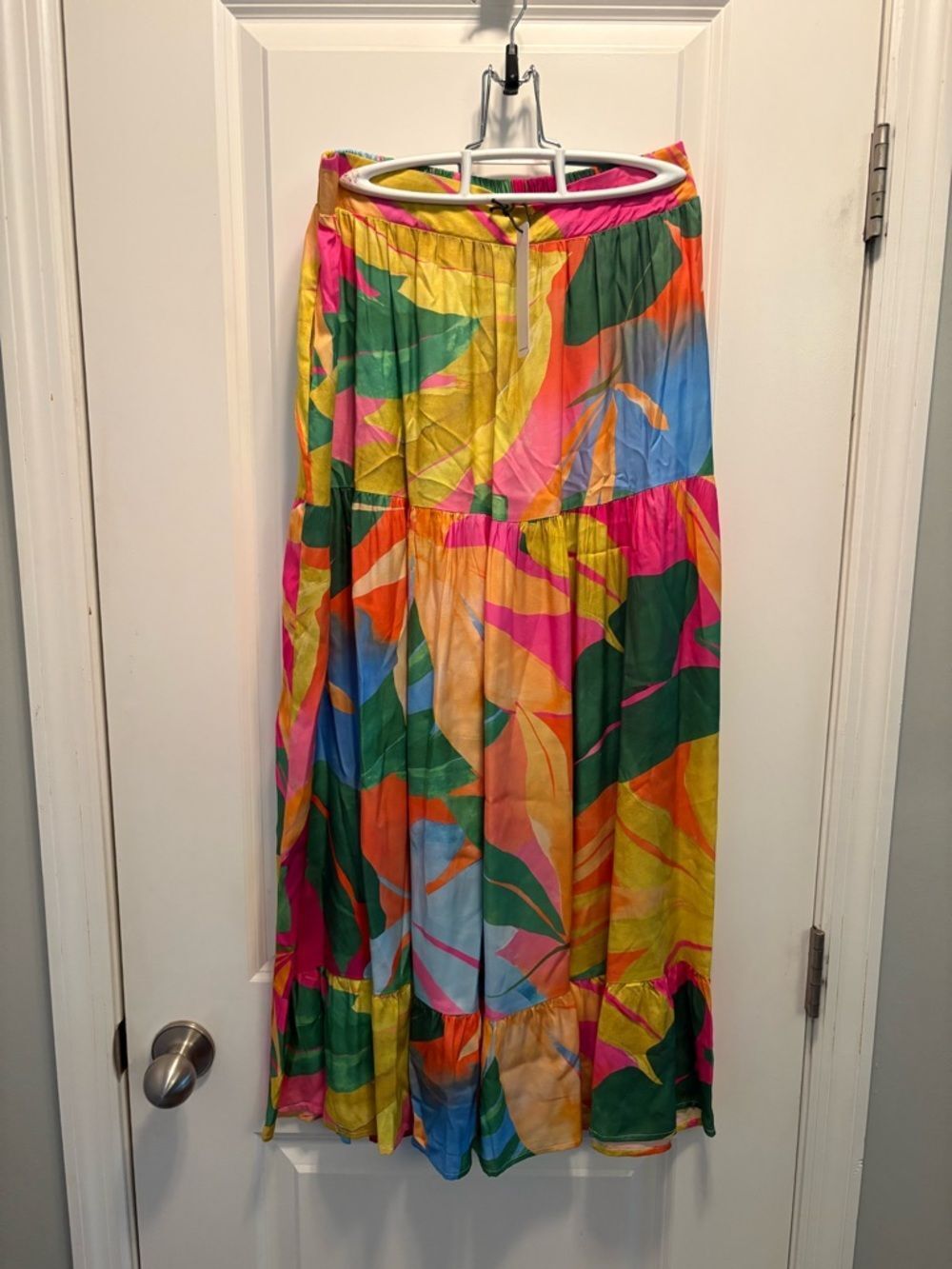 Self Contrast Printed Maxi Skirt NWT